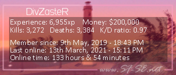 Player statistics userbar for DivZasteR