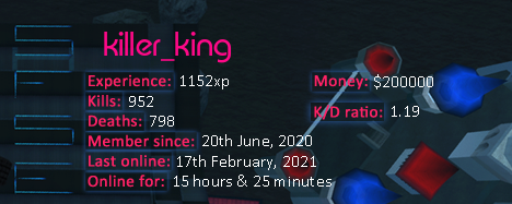 Player statistics userbar for killer_king