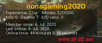 Player statistics userbar for nonagaming2020