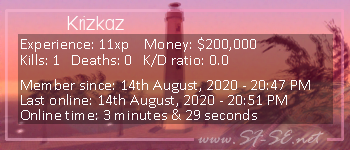 Player statistics userbar for Krizkaz