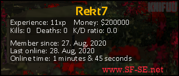Player statistics userbar for Rekt7