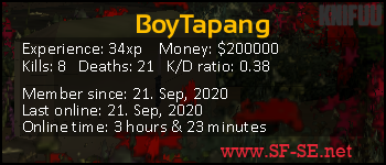 Player statistics userbar for BoyTapang