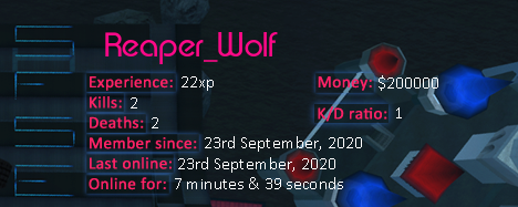Player statistics userbar for Reaper_Wolf