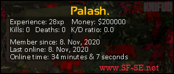 Player statistics userbar for Palash.