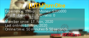 Player statistics userbar for [UTM]sm0ke