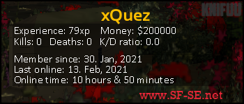 Player statistics userbar for xQuez