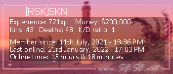 Player statistics userbar for [RSK]SKN.