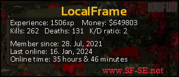 Player statistics userbar for LocalFrame