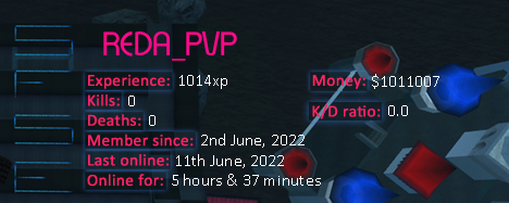 Player statistics userbar for REDA_PVP