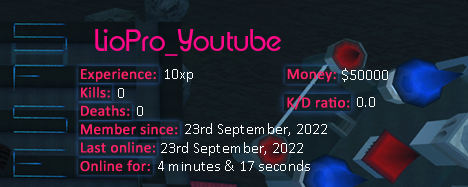 Player statistics userbar for LioPro_Youtube