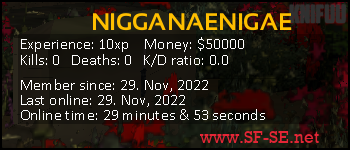 Player statistics userbar for NIGGANAENIGAE