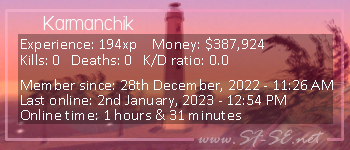 Player statistics userbar for Karmanchik