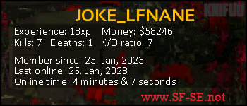 Player statistics userbar for JOKE_LFNANE