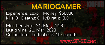 Player statistics userbar for MARIOGAMER
