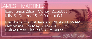 Player statistics userbar for JAMES__MARTINEZ