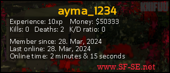 Player statistics userbar for ayma_1234