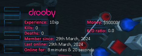 Player statistics userbar for drooby