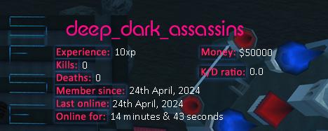 Player statistics userbar for deep_dark_assassins