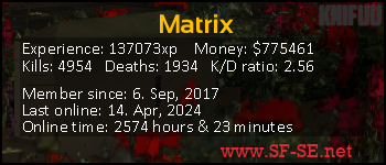 Player statistics userbar for Matrix