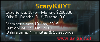 Player statistics userbar for ScaryKillYT