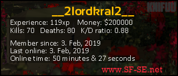 Player statistics userbar for __2lordkral2__